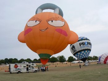 big balloons in Plano, Texas. Every September they bring dozens of hot air balloons to this city near Dallas.