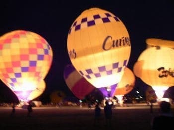 Nighttime is the most spectacular time to see the inflated balloons.