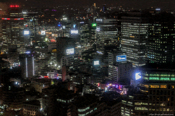 Nighttime view of Seoul, South Korea.