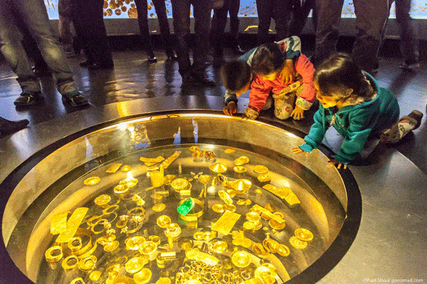 Gawking at the Museum of Gold in Bogota.