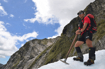 Ice explorer at Franz Josef village, South Island New Zealand.