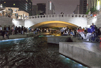 Cheonggye stream in central Seoul.