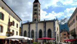 Central square of Poschiavo, Switzerland's Italian speaking region.