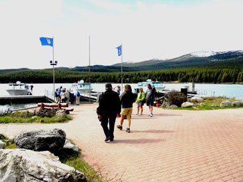 The docks on Maligne Lake