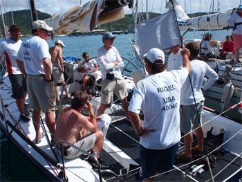 A pep talk from the captain before the race.