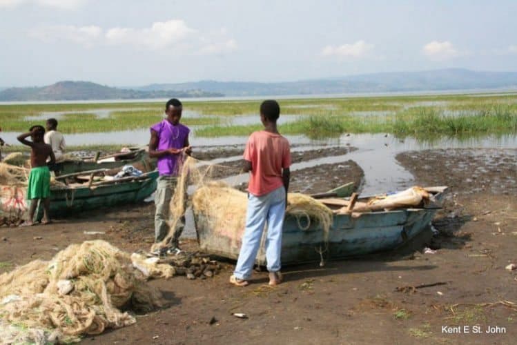 Fishing on Lake Awasa