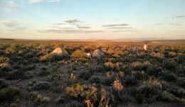 Freerange camping near Trelew, Argentina after a long day of hitchhiking through Patagonia.