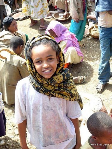 A girl at the market in Lalibela