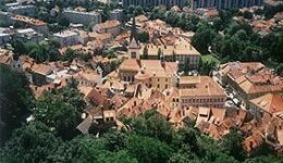 View of the red-tiled roofs of Ljubljana, capital of Slovenia. photos by Katreen Hardt.