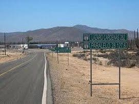 A desolate road in Mexico. 