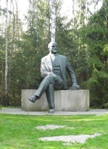 A rare seated Lenin. Usually he was shown standing up.