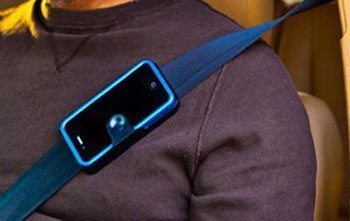 The Strap Caddy that lets you hook your phone to your seatbelt.