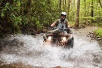 An Eastern Tennessee Man-cation 9 Bluff Mountain ATVs, fording a stream.
