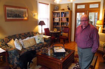 Doug Sawyer in the library of the Lilac Inn, Brandon, VT.