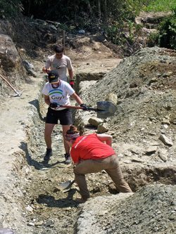 Laying the foundation of a new village school in Nepal. photos by Angela Allman