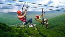 Zipling in the Catskills. This and scuba diving might not be covered in an annual insurance policy.