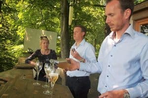 Tasting French Champagne: A Transcendent Experience Champagne is served in the Perching Bar, Didier Couteau, right is the boss.