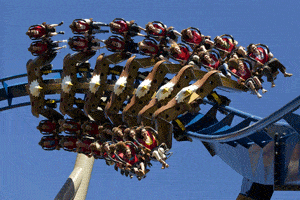 Swinging at Dollywood in Pigeon Forge Tennessee.