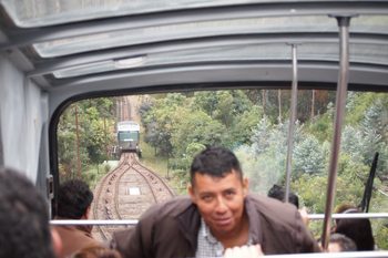 The funicular in Bogota to Montserrate mountaintop church. Max Hartshorne photo.
