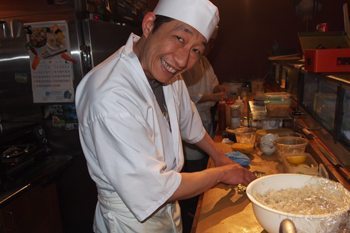 Sushi chef at Kaide Sushi bar, Vancouver.