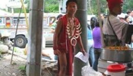 entertainer at the Igorot Marketplace in Baguio City, Philippines. photos by Jason McKeevy.