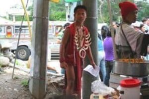 entertainer at the Igorot Marketplace in Baguio City, Philippines. photos by Jason McKeevy.