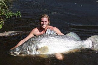 A giant Nile perch caught on one of the trips. photo by Premier Safaris.