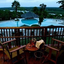 Paraa lodge Uganda, with rooms overlooking the Nile.