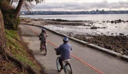 Biking in the 1000-acre Stanley Park is something enjoyed by many locals i n Vancouver, Canada. Max Hartshorne photos.