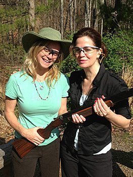 Cathie armed for the shoot at Primland in Virginia.