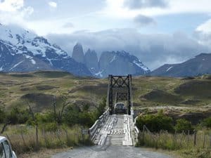Torres del Paine and Other Delights on a Road Trip 7 Tight squeeze on a bridge driving to the Mirador Torres trail (a sign advised all passengers to get out before crossing).