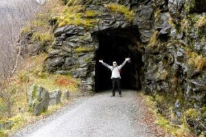 Winter Hiking in Norway's Fjordlands into_a_cave