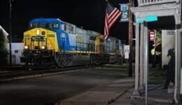 Night freight through Ashland VA. photo: Town of Ashland