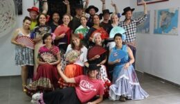 The group poses after a Flemenco lesson in Barcelona.