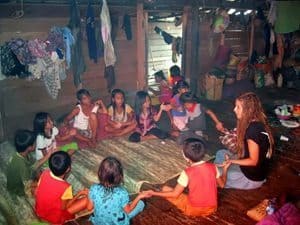 Borneo's Smoking Skulls and Sacrificial Swine 8 Teaching the kids a game.