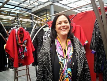 Lizzie Nolan has been here for five years, selling her 1950s inspired dress coats. photos by Gaby Koppel.