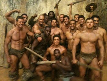 Actors in the Starz production of Spartacus in Auckland, New Zealand. photo by Mike Markoff.