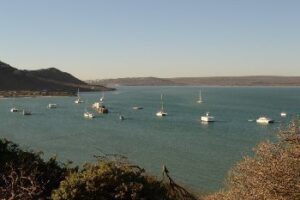 Tranquil Azure bay with yachts and houseboats moored. photos by Lauren Manuel.