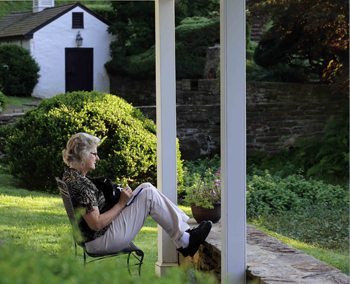 Pennsylvania: Luxurious Longwood Gardens 2 Mum puts her feet up to take notes about Whitewing.