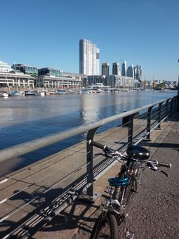 A view of Puerto Madero's boardwalk.