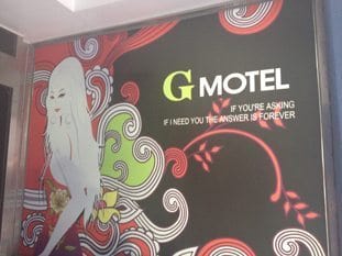 The G Motel costs $45 a night, and sits hidden down a side street in Waegwan