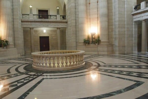The impressive building that serves as the provincial capital in Winnipeg, designed by Frank Worthington Simon. photos by Max Hartshorne