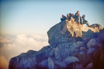 Locals hanging out at the top.