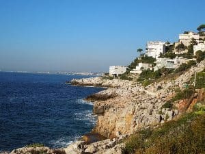 Coastline on Sentier Du Littoral in Nice.