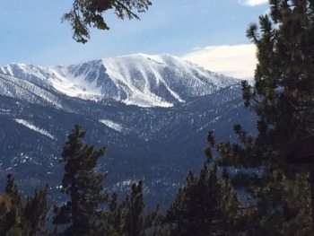 San Gorgonio mountain from the top of Snow Summit resort in Big Bear Lake, California. photos by Max Hartshorne.