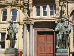 City Square statues in downtown Leeds.