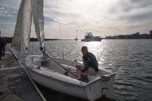 Setting sail in Marina del Rey, California. Max Hartshorne photos.