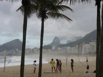 Beach scene Copacabana Beach in Rio. photos by Marilynn Windust.