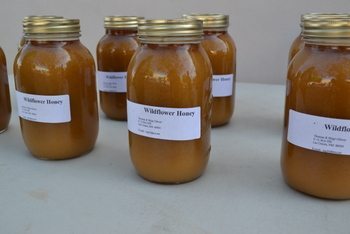 Honey for sale at Las Cruces Farmers Market