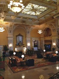 Hermitage Hotel's elegant lobby.